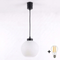 Brilagi - Lampadario LED a sospensione con cavo RETRO GLASS 1xE27/60W/230V Ø 15 cm nero/bianco