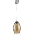 Brilagi - Lampadario LED a sospensione con cavo RETRO GLASS 1xE27/60W/230V Ø 17 cm argento/beige fumé