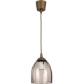Brilagi - Lampadario LED a sospensione con cavo RETRO GLASS 1xE27/60W/230V Ø 17 cm marrone/beige fumé