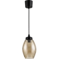 Brilagi - Lampadario LED a sospensione con cavo RETRO GLASS 1xE27/60W/230V Ø 17 cm nero/beige fumé