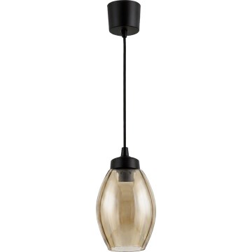 Brilagi - Lampadario LED a sospensione con cavo RETRO GLASS 1xE27/60W/230V Ø 17 cm nero/beige fumé