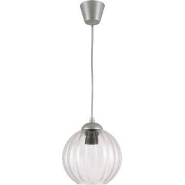 Brilagi - Lampadario LED a sospensione con cavo RETRO GLASS 1xE27/60W/230V Ø 18 cm argento/trasparente