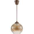 Brilagi - Lampadario LED a sospensione con cavo RETRO GLASS 1xE27/60W/230V Ø 18 cm marrone/marrone fumé