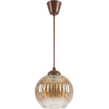 Brilagi - Lampadario LED a sospensione con cavo RETRO GLASS 1xE27/60W/230V Ø 18 cm marrone/marrone fumé