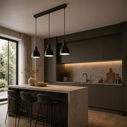 Brilagi - Lampadario LED a sospensione con cavo RIDDY 3xE27/60W/230V nero