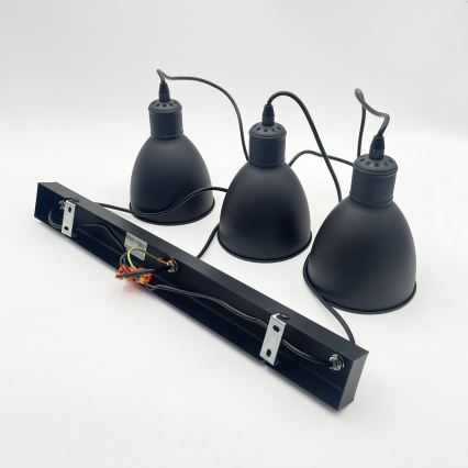 Brilagi - Lampadario LED a sospensione con cavo RIDDY 3xE27/60W/230V nero