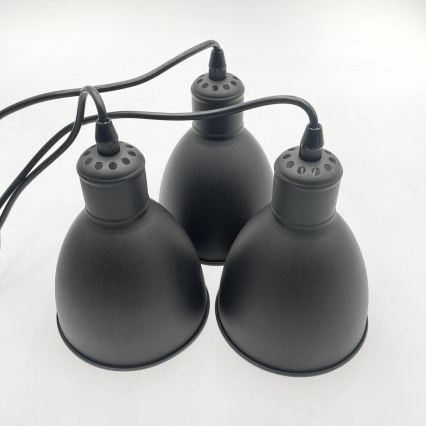 Brilagi - Lampadario LED a sospensione con cavo RIDDY 3xE27/60W/230V nero