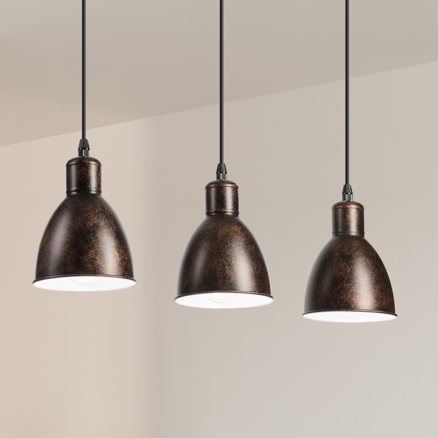 BRILAGI - Lampadario LED a sospensione con cavo RIDDY 3xE27/60W/230V rame/patina