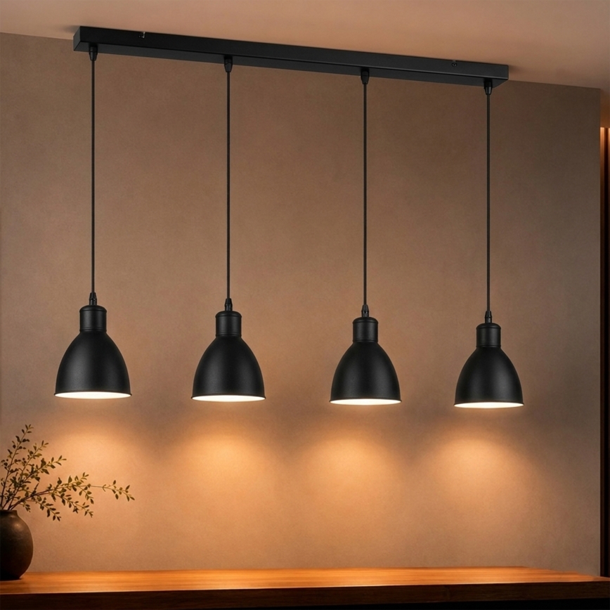 Brilagi - Lampadario LED a sospensione con cavo RIDDY 4xE27/60W/230V nero