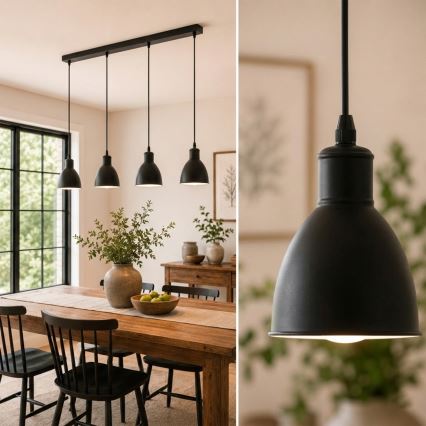 Brilagi - Lampadario LED a sospensione con cavo RIDDY 4xE27/60W/230V nero