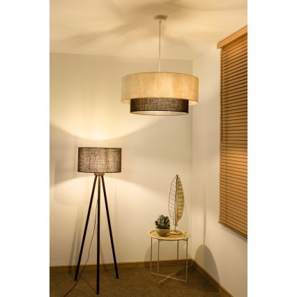 Brilagi - Lampadario LED a sospensione con cavo Stile Boho 3x E27/15W/230V Ø 60 cm crema/marrone