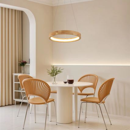 Brilagi - Lampadario LED a sospensione con cavo UMEA WOOD LED/30W/230V Ø 40 cm in legno