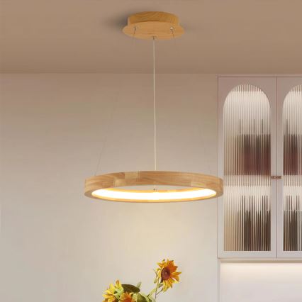 Brilagi - Lampadario LED a sospensione con cavo UMEA WOOD LED/30W/230V Ø 40 cm in legno