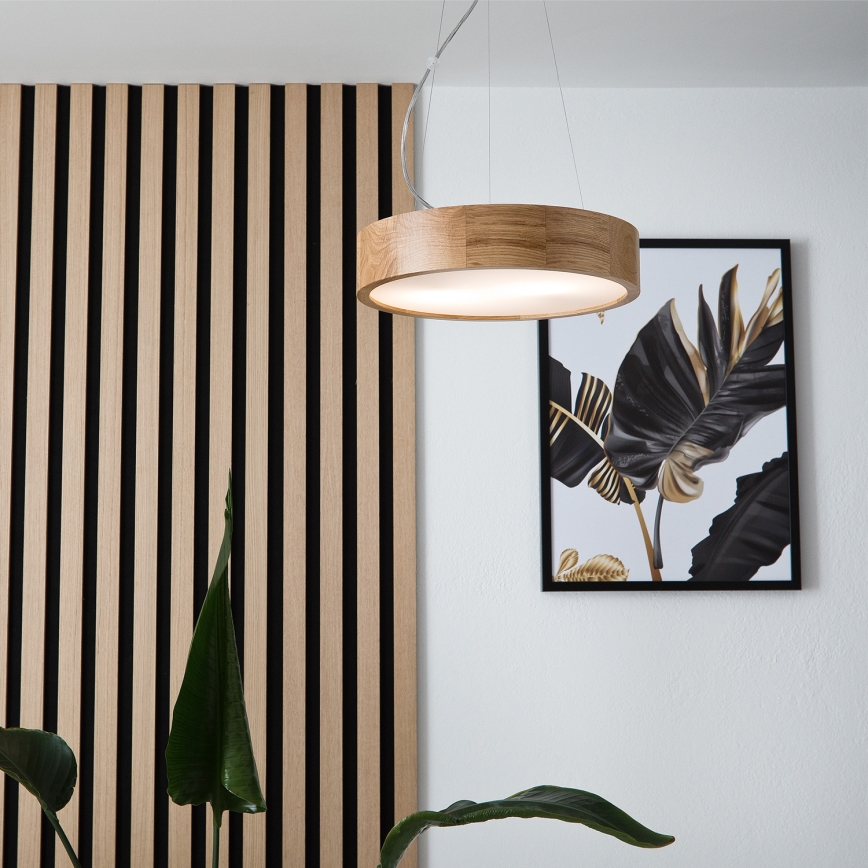 Brilagi - Lampadario LED a sospensione con filo CARVALHO 2xE27/60W/230V quercia diametro 37 cm