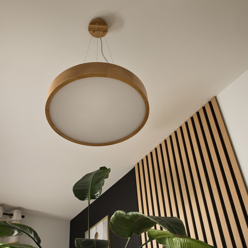 Brilagi - Lampadario LED a sospensione con filo CARVALHO 3xE27/60W/230V quercia diametro 47,5 cm