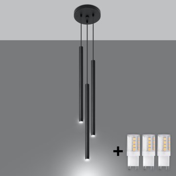 Brilagi -  Lampadario LED a sospensione con filo DRIFA 3xG9/4W/230V nero