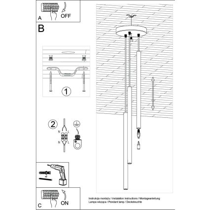 Brilagi -  Lampadario LED a sospensione con filo DRIFA 3xG9/4W/230V nero