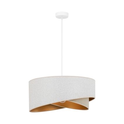 Brilagi - Lampadario LED a sospensione con filo LYRA 1xE27/15W/230V bianco/beige/oro
