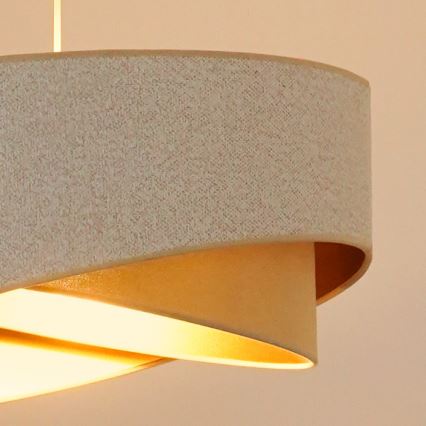 Brilagi - Lampadario LED a sospensione con filo LYRA 1xE27/15W/230V bianco/beige/oro