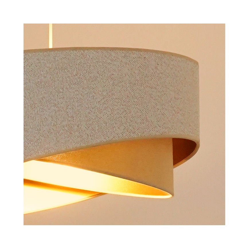 Brilagi - Lampadario LED a sospensione con filo LYRA 1xE27/15W/230V bianco/beige/oro