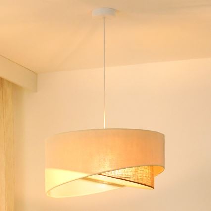 Brilagi - Lampadario LED a sospensione con filo LYRA 1xE27/15W/230V color crema/beige