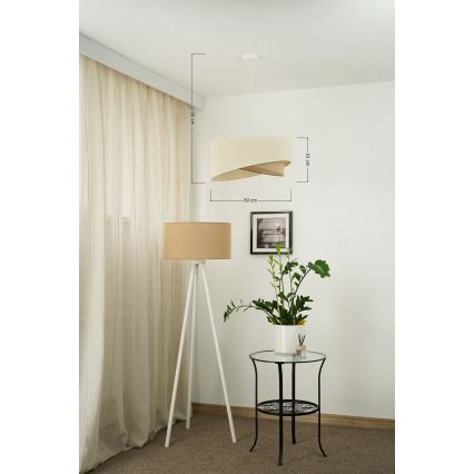 Brilagi - Lampadario LED a sospensione con filo LYRA 1xE27/15W/230V color crema/beige