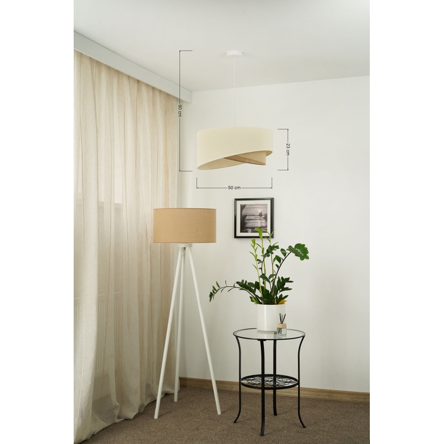 Brilagi - Lampadario LED a sospensione con filo LYRA 1xE27/15W/230V color crema/beige