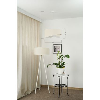 Brilagi - Lampadario LED a sospensione con filo LYRA 1xE27/15W/230V color crema/bianco
