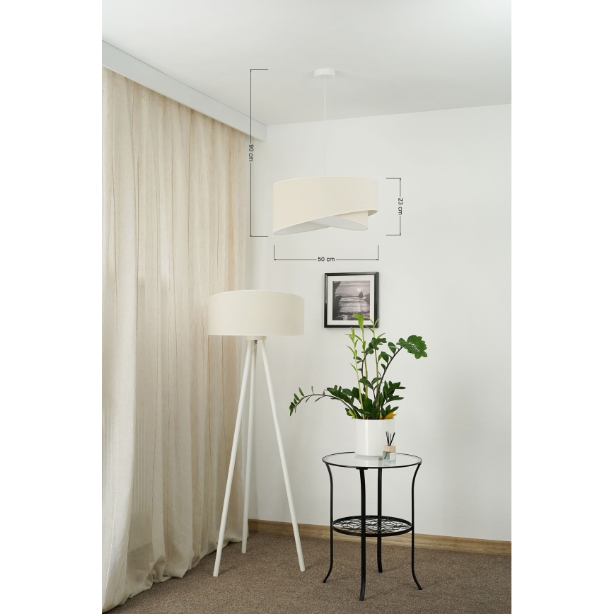 Brilagi - Lampadario LED a sospensione con filo LYRA 1xE27/15W/230V color crema/bianco