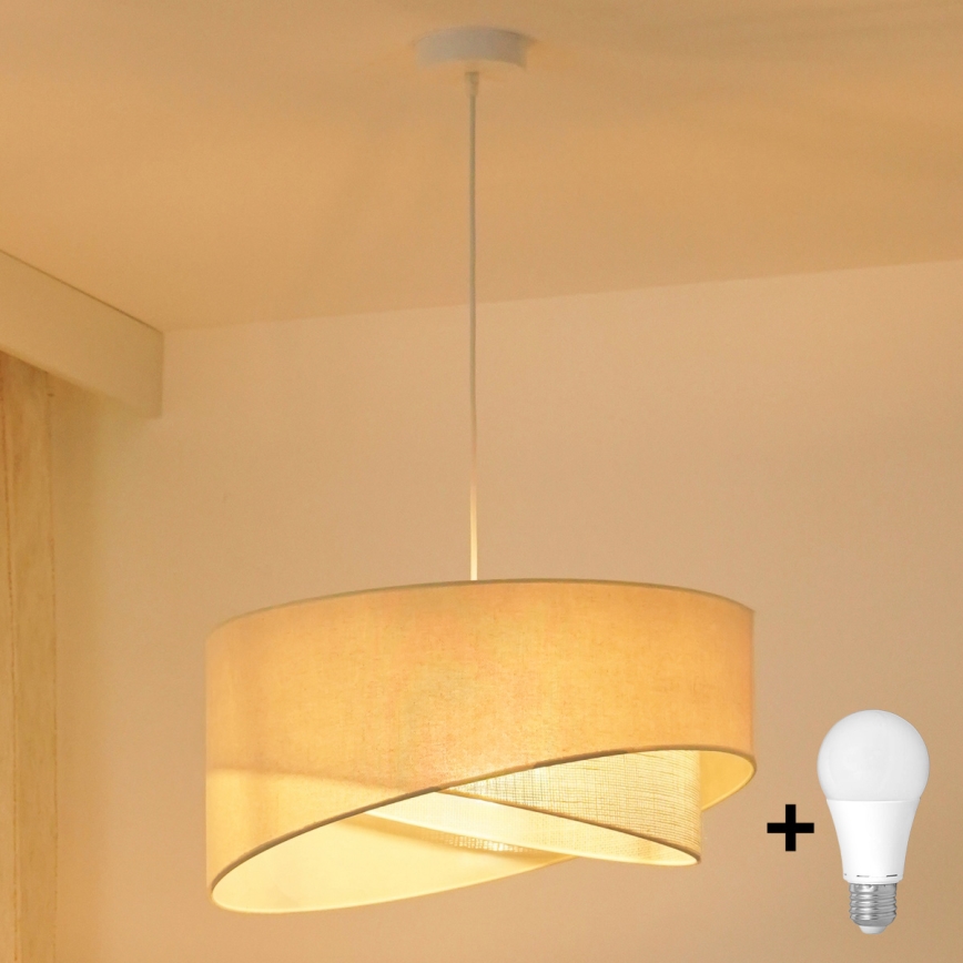Brilagi - Lampadario LED a sospensione con filo LYRA 1xE27/15W/230V color crema