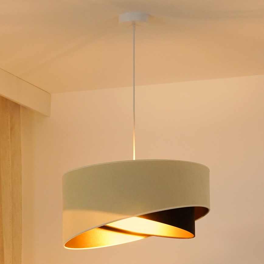 Brilagi - Lampadario LED a sospensione con filo LYRA 1xE27/15W/230V color crema/nero/oro