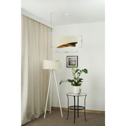 Brilagi - Lampadario LED a sospensione con filo LYRA 1xE27/15W/230V color crema/nero/oro