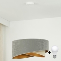 Brilagi - Lampadario LED a sospensione con filo LYRA 1xE27/15W/230V grigio/beige/oro