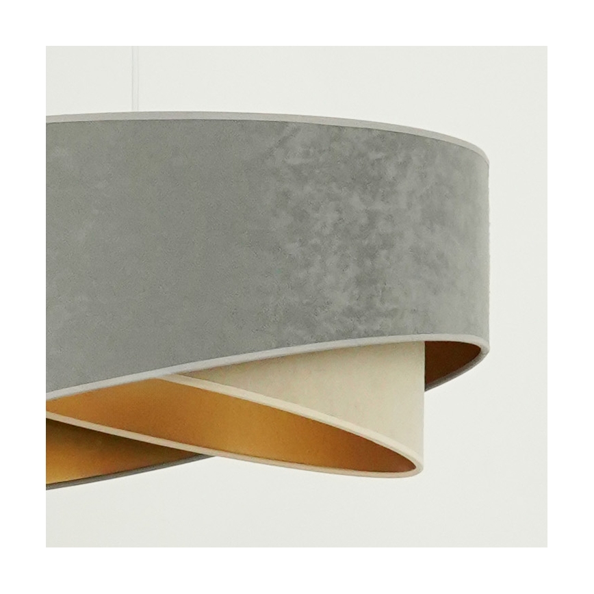 Brilagi - Lampadario LED a sospensione con filo LYRA 1xE27/15W/230V grigio/beige/oro