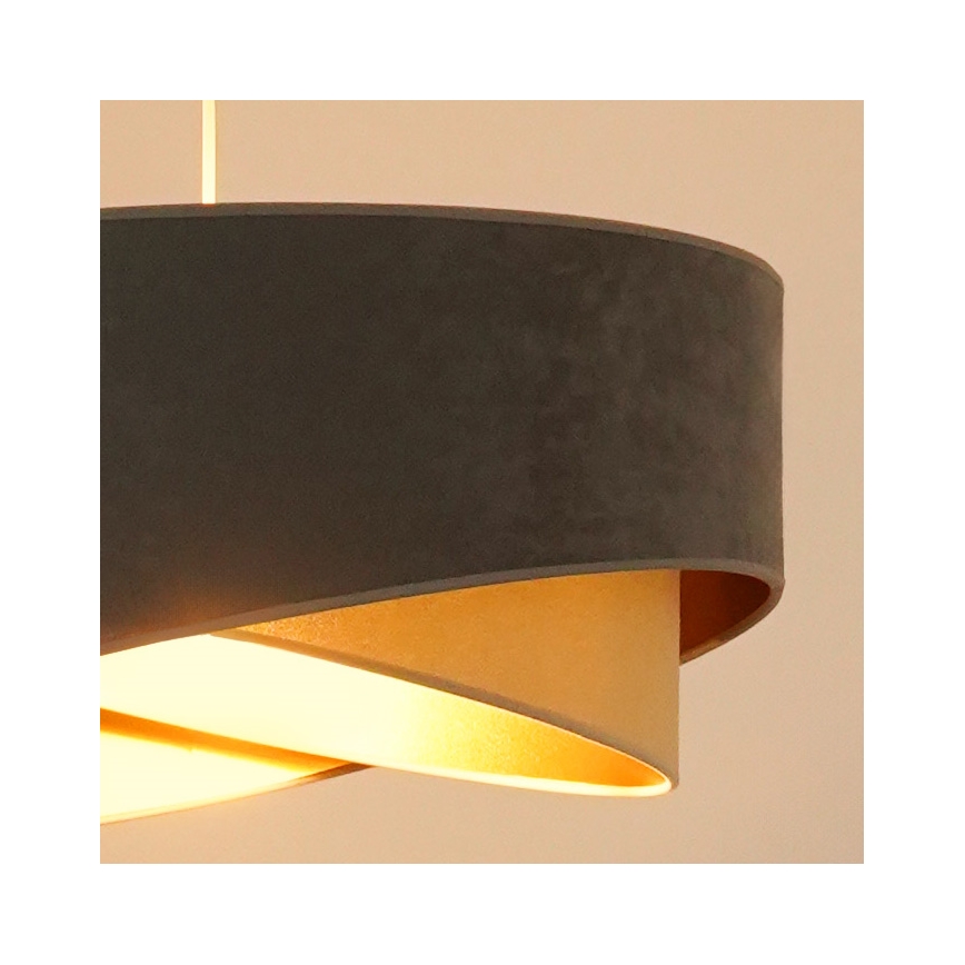 Brilagi - Lampadario LED a sospensione con filo LYRA 1xE27/15W/230V grigio/beige/oro