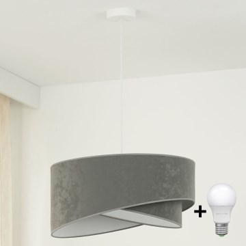 Brilagi - Lampadario LED a sospensione con filo LYRA 1xE27/15W/230V grigio/bianco