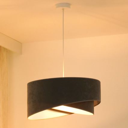 Brilagi - Lampadario LED a sospensione con filo LYRA 1xE27/15W/230V grigio/bianco