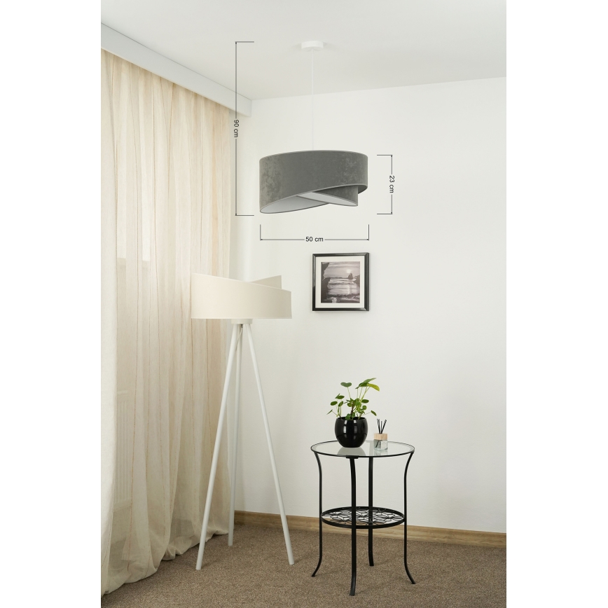 Brilagi - Lampadario LED a sospensione con filo LYRA 1xE27/15W/230V grigio/bianco