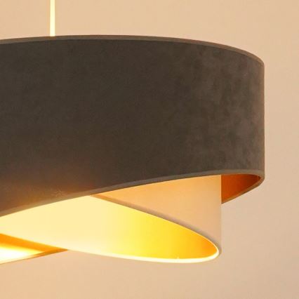 Brilagi - Lampadario LED a sospensione con filo LYRA 1xE27/15W/230V grigio/color crema/oro