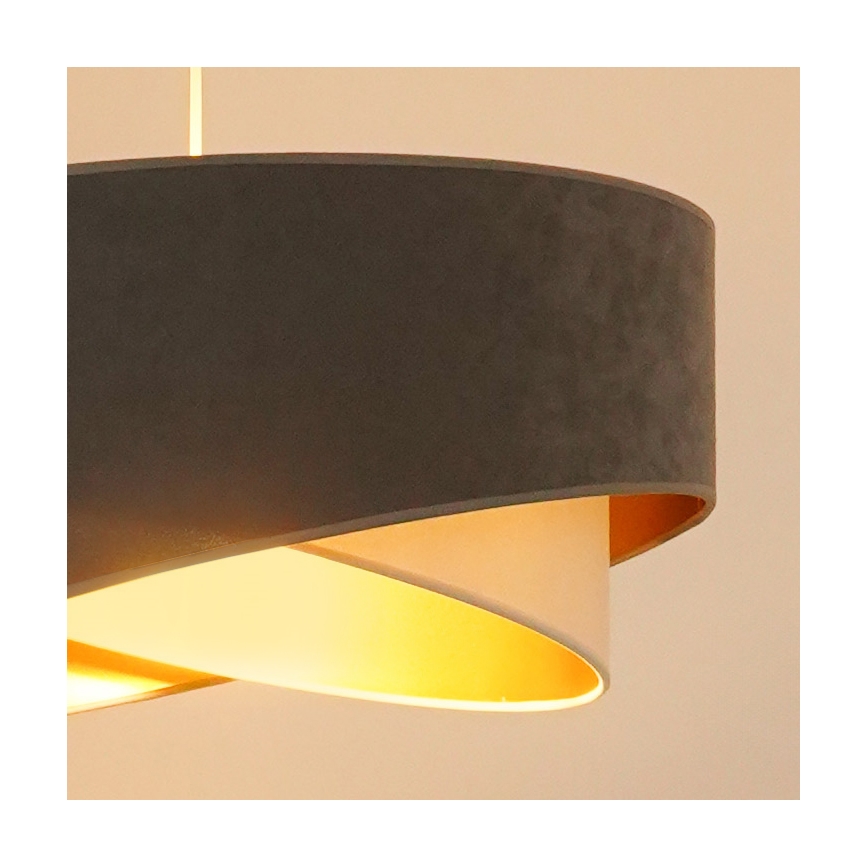 Brilagi - Lampadario LED a sospensione con filo LYRA 1xE27/15W/230V grigio/color crema/oro
