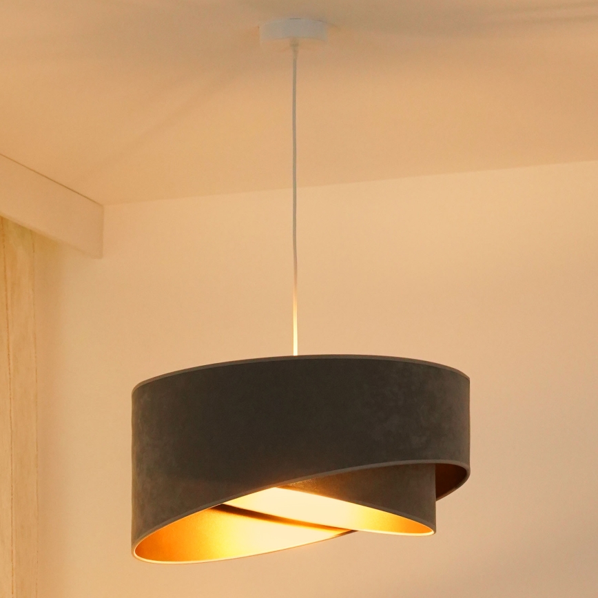 Brilagi - Lampadario LED a sospensione con filo LYRA 1xE27/15W/230V grigio/oro