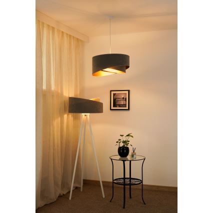 Brilagi - Lampadario LED a sospensione con filo LYRA 1xE27/15W/230V grigio/oro