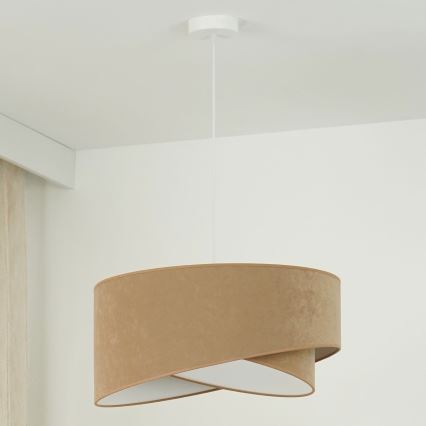 Brilagi - Lampadario LED a sospensione con filo LYRA 1xE27/15W/230V marrone/bianco