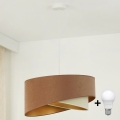 Brilagi - Lampadario LED a sospensione con filo LYRA 1xE27/15W/230V marrone/color crema/oro