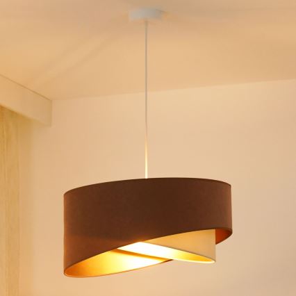 Brilagi - Lampadario LED a sospensione con filo LYRA 1xE27/15W/230V marrone/color crema/oro