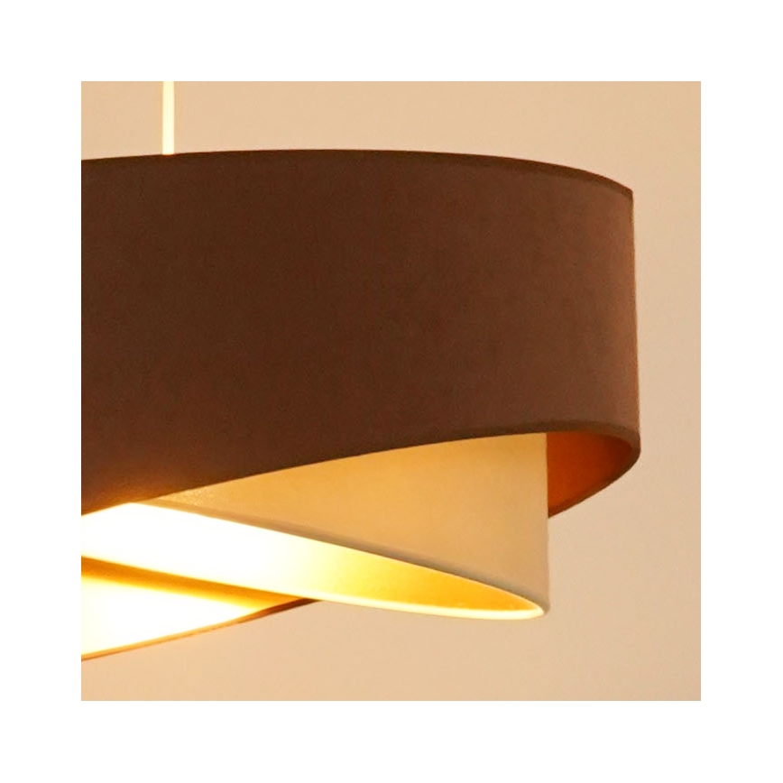 Brilagi - Lampadario LED a sospensione con filo LYRA 1xE27/15W/230V marrone/color crema/oro
