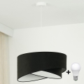 Brilagi - Lampadario LED a sospensione con filo LYRA 1xE27/15W/230V nero/bianco