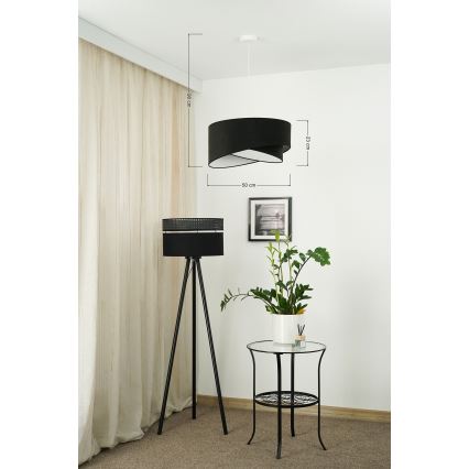 Brilagi - Lampadario LED a sospensione con filo LYRA 1xE27/15W/230V nero/bianco