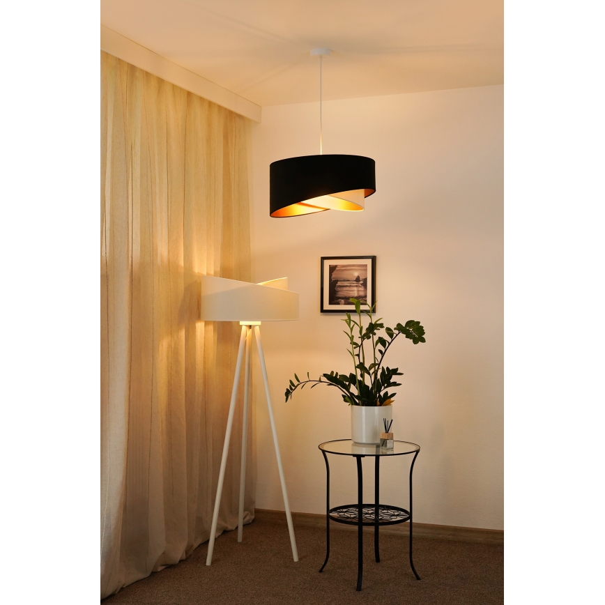 Brilagi - Lampadario LED a sospensione con filo LYRA 1xE27/15W/230V nero/color crema/oro