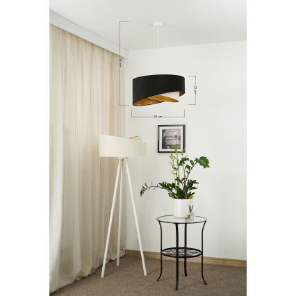 Brilagi - Lampadario LED a sospensione con filo LYRA 1xE27/15W/230V nero/color crema/oro